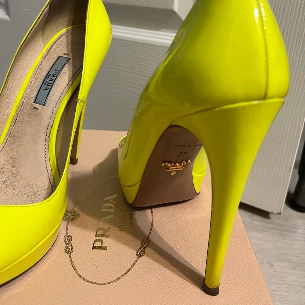 Lime Green Authentic Prada Heels. - image 1